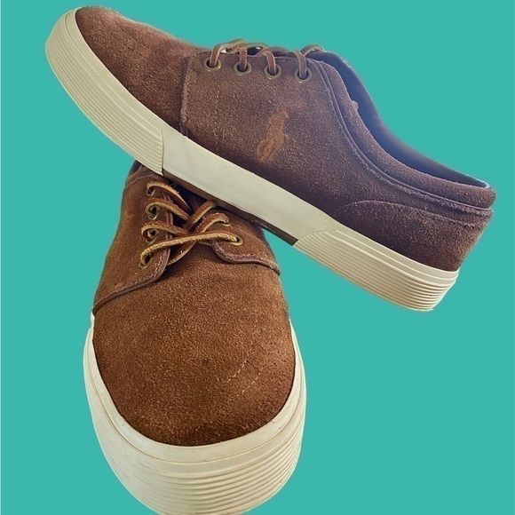 Polo Ralph Lauren “Faxon Low” suede sneaker rich brown Mens 8.5/Women 10 EUC!!! - Picture 11 of 12